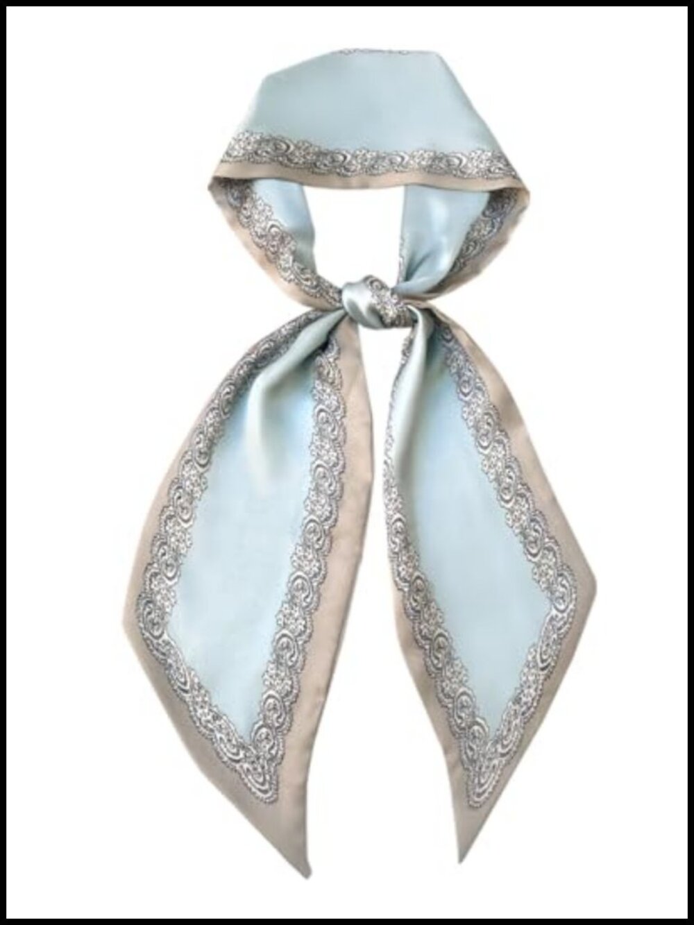 Long Silk Like Satin Head Scarf Square Neck Scarves for Bag Hair
